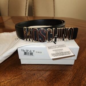 NWT Silver Moschino Belt Sz 46